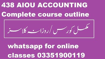438 AIOU Accounting syllabus guess paper and Paper pattern  | FOR Online calsse whatsapp 03351900119