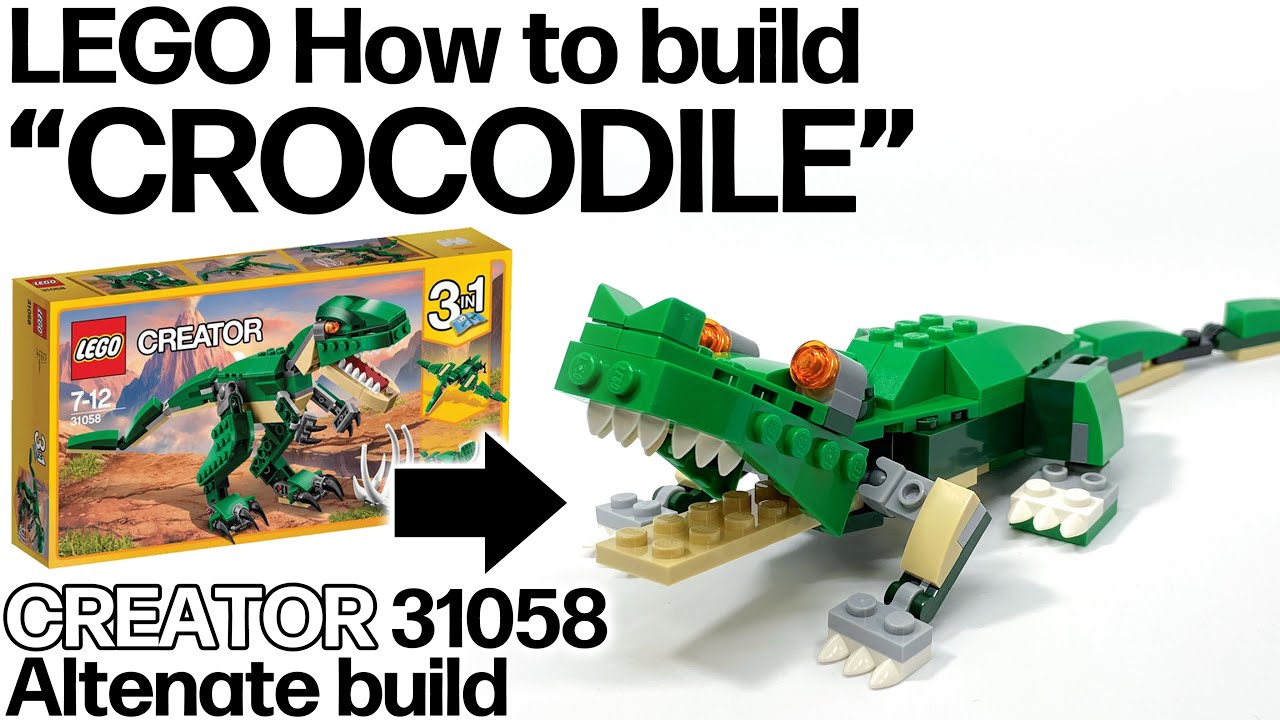 レゴ ワニの作り方 クリエイター 31058 ダイナソー 組み替え LEGO How to build 