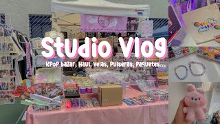 🌷Studio Vlog | Kpop Bazar, Haul, Haciendo velas, llaveros, pulseras, ...