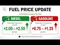 Diesel, gasoline prices to increase next week