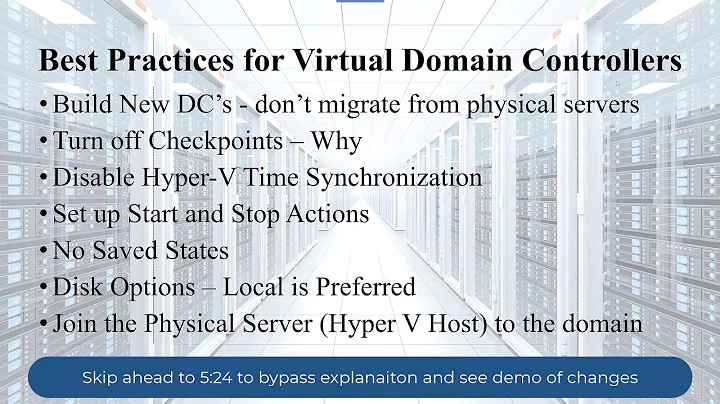 Best Practices For Hyper-V Virtualized Active Directory Domain Controllers - Hyper V 2019