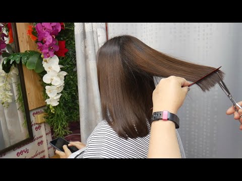 Very long hair want bob haircut ผมยาวมากต้องการตัดผมบ๊อบ