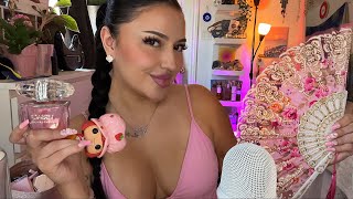 ASMR Pink Trigger Assortment! 🩷🌸 (whispering, tapping, mouth sounds)