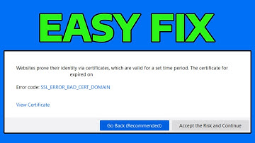 How To Fix Mozilla Firefox Your Connection is Not Secure SSL_ERROR_BAD_CERT_DOMAIN Error