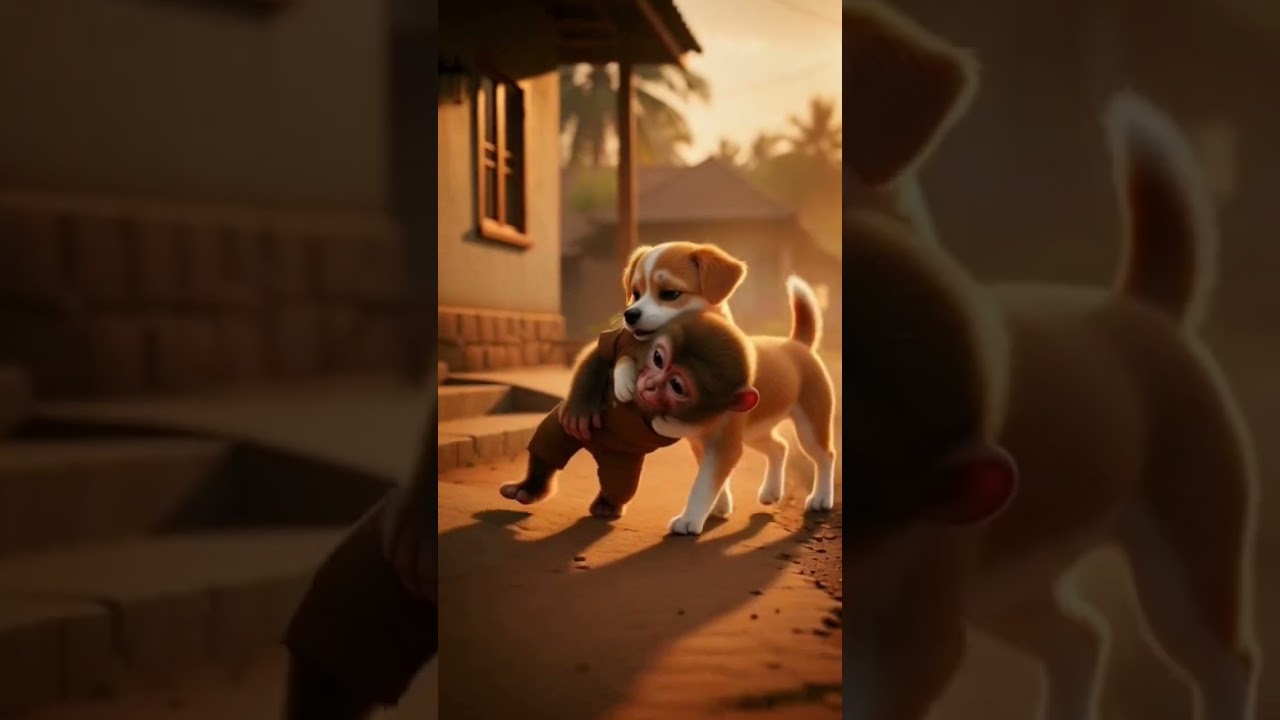 dog saving monkey// 