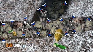 Ukrainian FPV Drone Action Brutally Bombards 850 Russian Soldier Positions Hiding in Trench Columns
