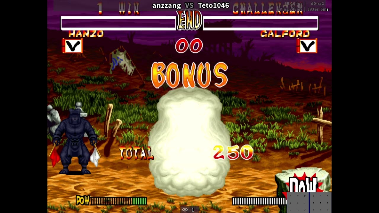 Hanzo vs Galford (Teto1046) Samsho2 Samurai Showdown2 Match
