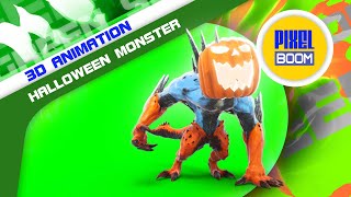 Green Screen Halloween Monster 3D Animation PixelBoom