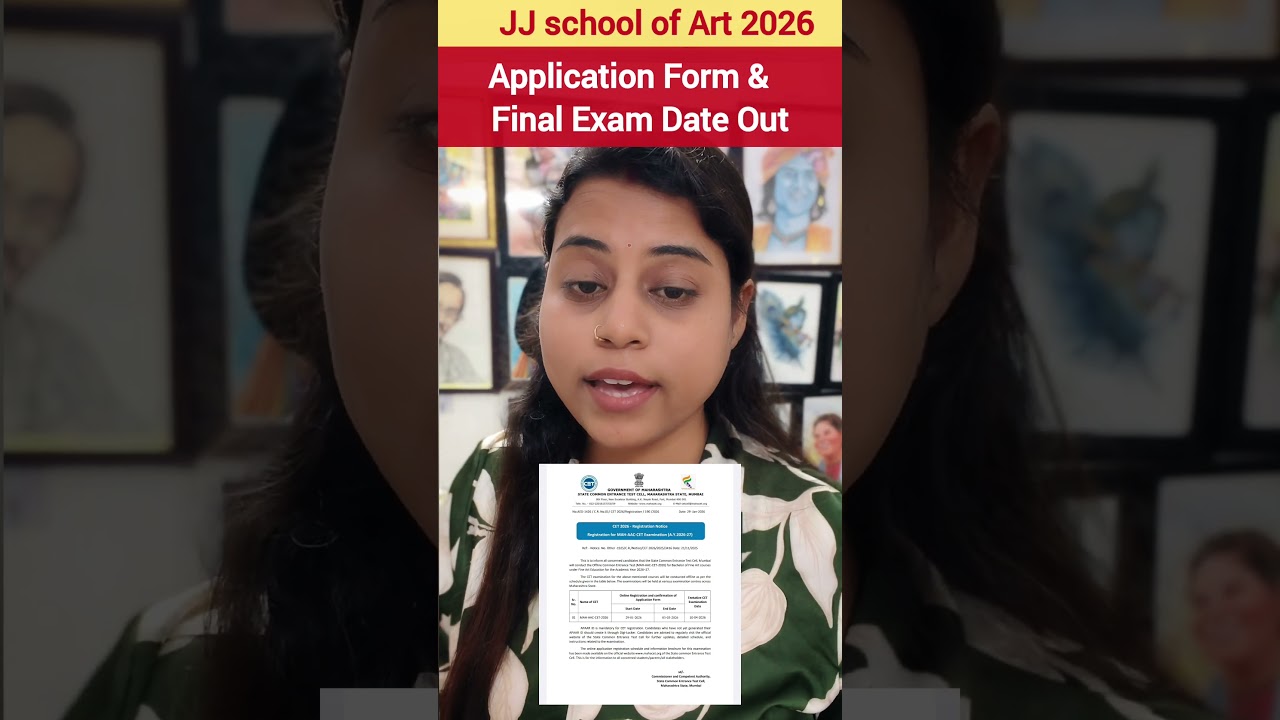 JJ School of Art 2026 Application Form & Exam Date Out🔥 #shortsfeed #bfa #maharashtra #cuet #fineart