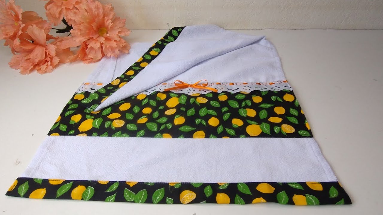 Passo a passo pano de prato com barrinha em tricoline 🌹🌹