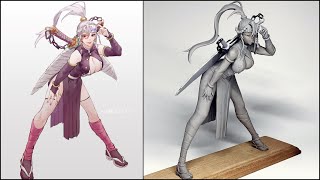 鬼滅の刃宇髄天元女体化のフィギュアを作ってみた -原型編-粘土How To Make A Figure Of Tengen Uzui Female Version