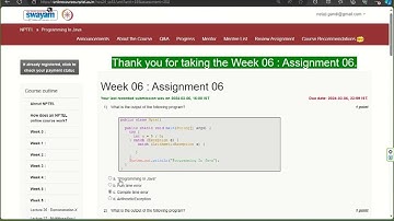NPTEL Programming In Java Week 6 Assignment 6 Answers Solution Quiz 2024 Jan