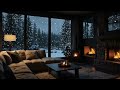 No Ads Fireplace Blizzard ASMR - Snow Storm Sound Sleep With Fireplace Burning For Deep Sleeping