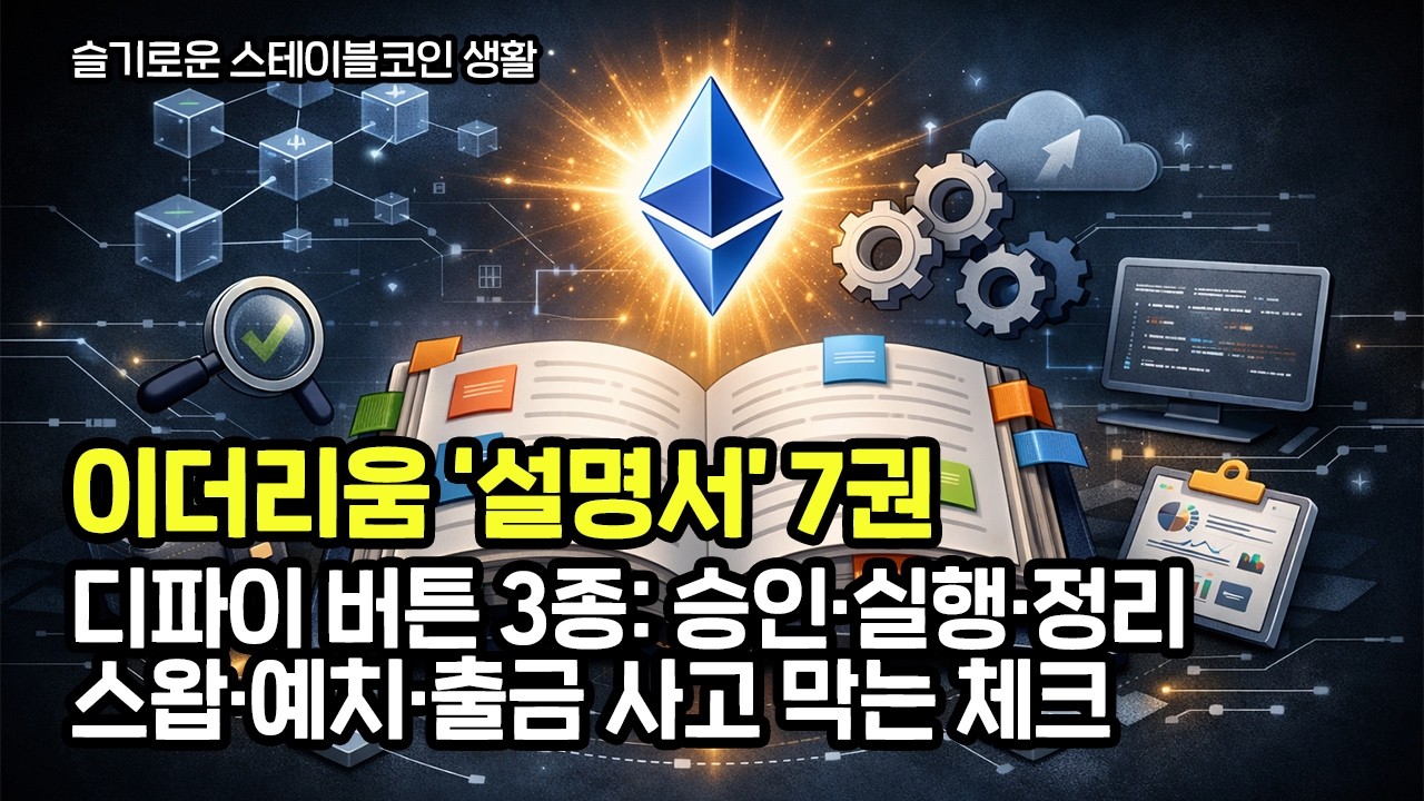 이더리움 설명서 7권｜디파이 버튼 사용설명서: 승인→실행→정리 (스왑·예치·출금 실전)