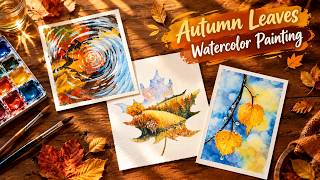 Easy Autumn Leaves | Watercolor Painting for Beginners 🍂