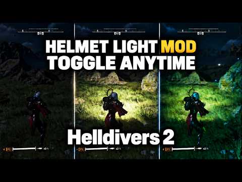 Helldiver 2 Helmet Light MOD, Toggle Anytime, Anywhere, Rebindable Keys