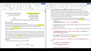 Giải Đề 1 Thi Giữa Kì Cơ Sở Dữ Liệu 2020-2021|| Mối Kết Hợp Đệ quy, Mô hình ERD, Đại số quan hệ