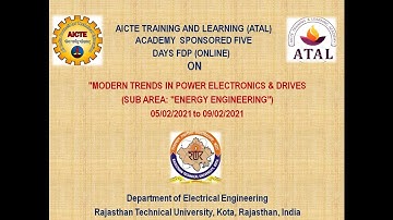 ATAL FDP on Modern Trends in Power Electronics and Drives, Day 1, Session 3: Prof. M. A. Mulla