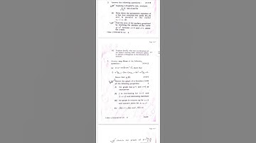 Bsc 1st semester Mathematics (Honours) Calculus paper 2022