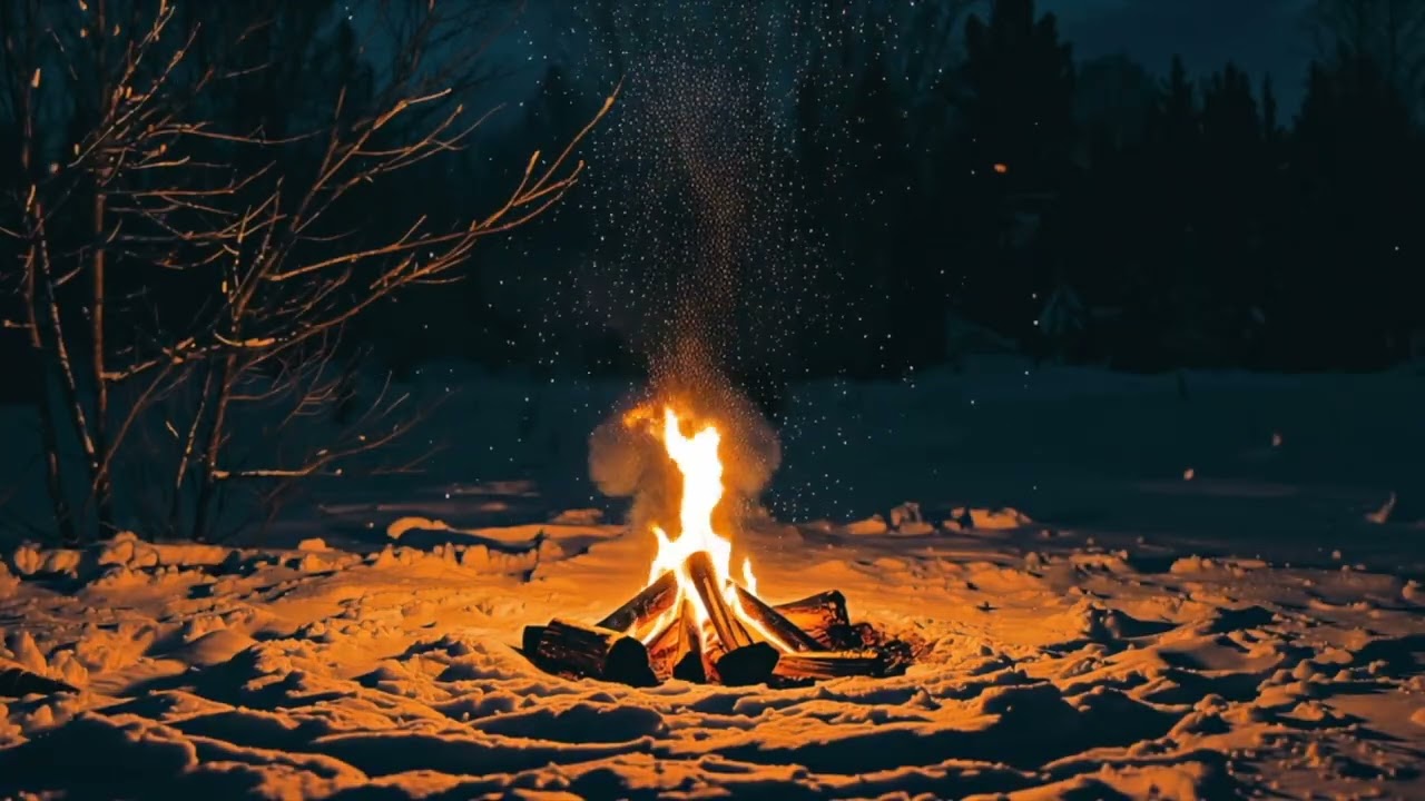 Mountain Campfire Under the Stars  Calm Fire Sounds for Meditation, Sleep & Deep Relaxation