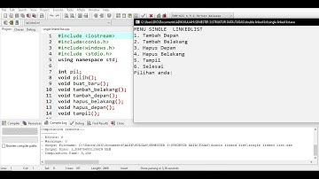 Program Implementasi SINGLE Linked list pada bahasa c++ (STRUKTUR DATA)