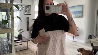 Frauen 2024 Pullover Weste Mock Neck Batwing Kurzarm Übergroßen Rippen Stricken Tops Herbst Pullover