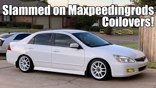 SLAMMING my Friend's Honda Accord on Maxpeedingrods Coilovers!  Are They Worth the Money?