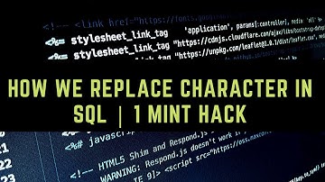 How we replace character in string in SQL || Replace function of sql || 1 mint hack of sql