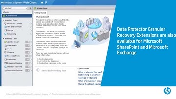 HP Data Protector Granular Recovery Extension for VMware vSphere