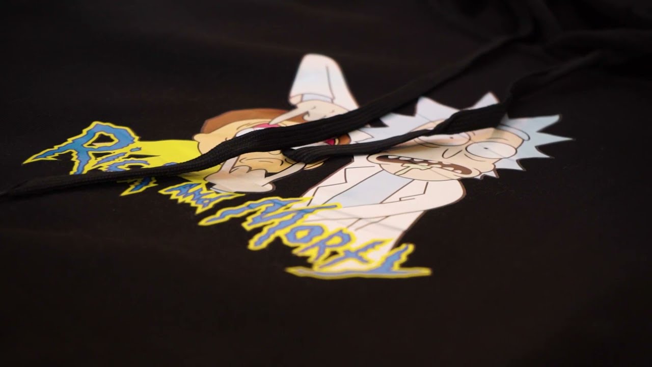 Черное, стильное худи Rick&Morty с принтом мульт-героев в магазине 