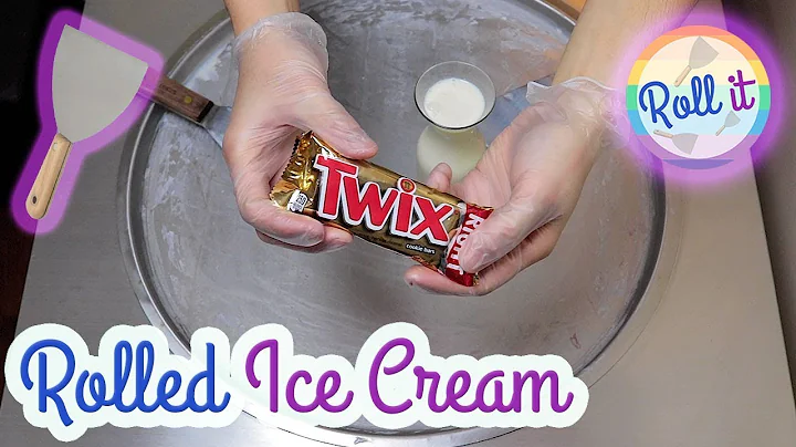 Twix Rolled Ice Cream | Made with Caramel Chocolate Twix | Asmr Scratching