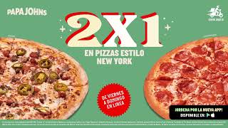 Papa Johns 2x1 en pizzas grandes de viernes a domingo en línea