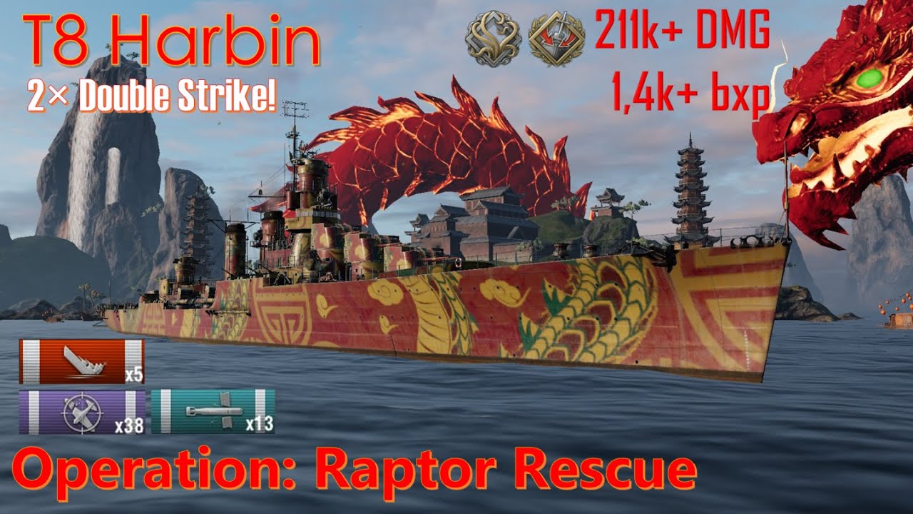 [World of Warships] Operation: Raptor Rescue with T8 Harbin Gameplay ...
