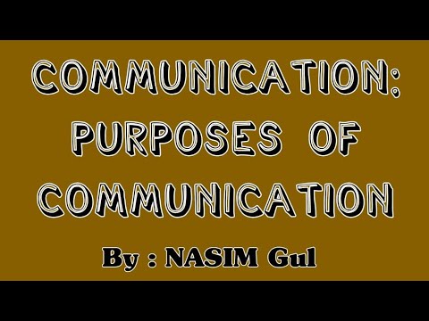 Purposes/functions/ objectives of Communication... Lecture no 2..by Nasim Gul.. for BS Students..