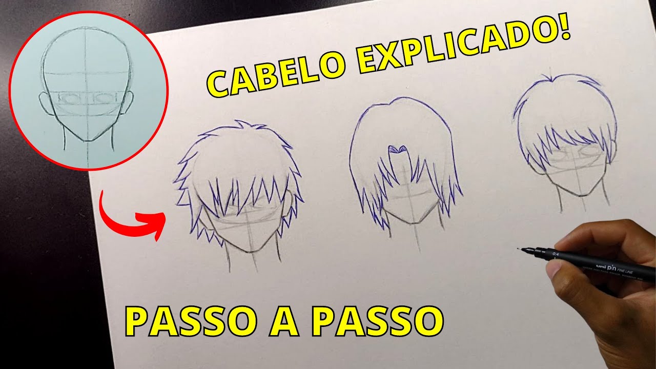 como desenhar cabelo masculino anime｜Pesquisa do TikTok