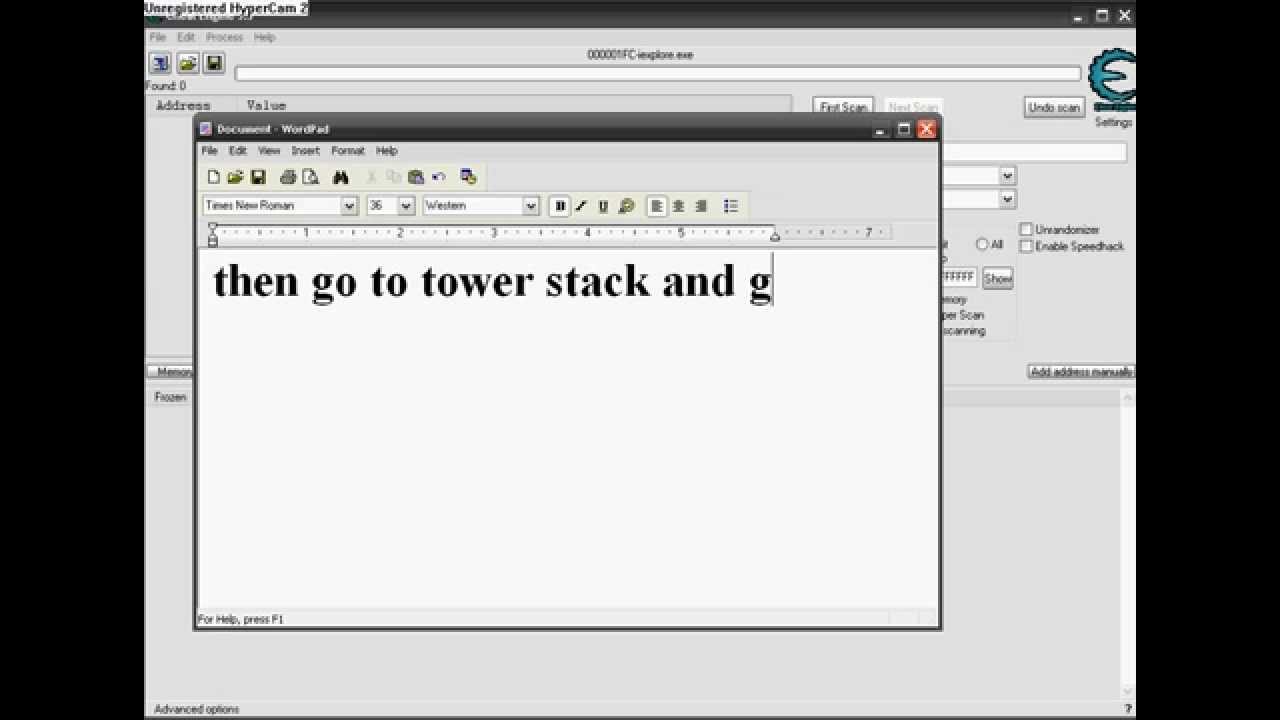 tower stack hack using cheat engine 5.5.avi