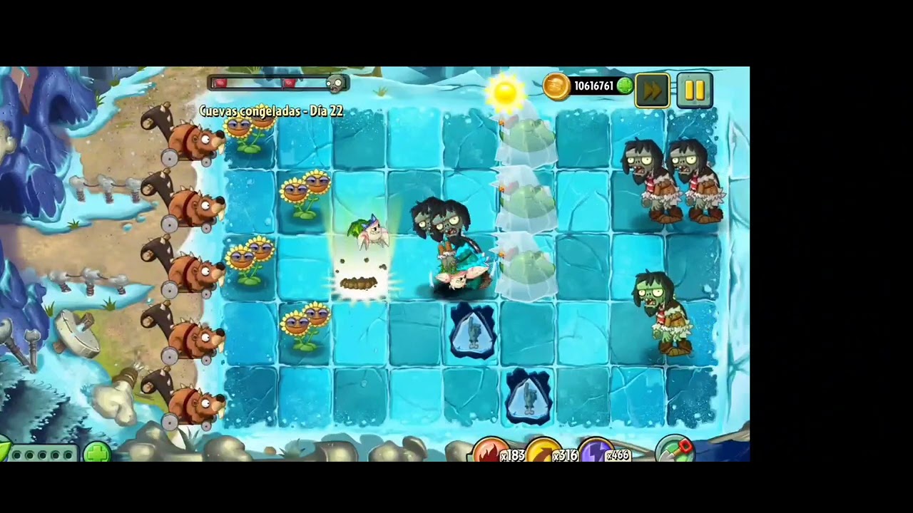 CUEVAS CONGELADAS - DÍA 22 - Plants VS Zombies 2 - YouTube