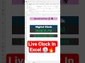 Create a Live Digital Clock in Excel | Updates Every Second! #exceltips #excelshorts #viral