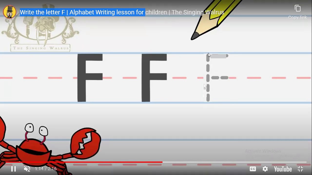 Writing the letter f - YouTube