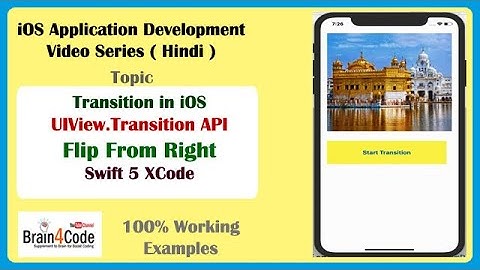 How to implement Transition ( Flip From Right ) in Swift 5 | Hindi | transitionFlipFromRight