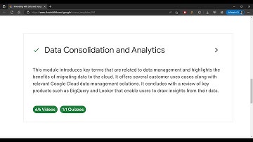 Data Consolidation and Analytics Module 2 - Quiz Answers #googlecloud