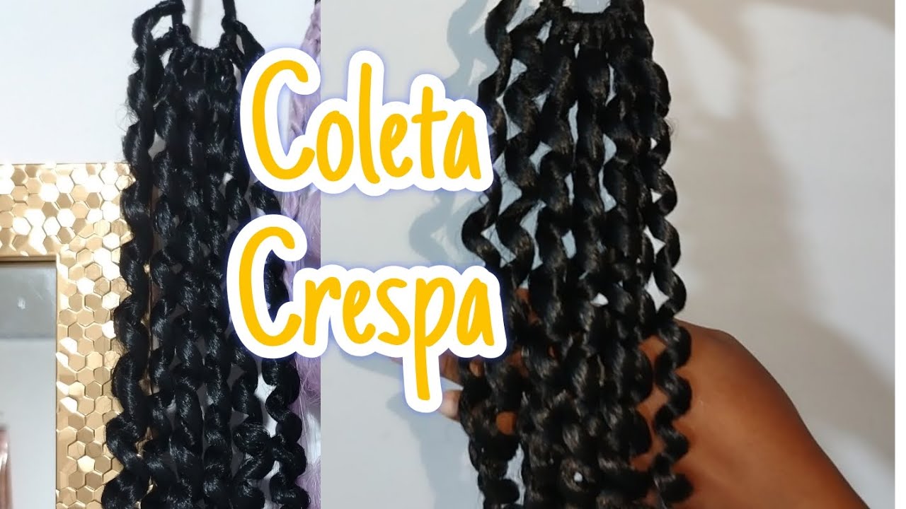 Coleta crespa en minútos✨usando kanekalon 