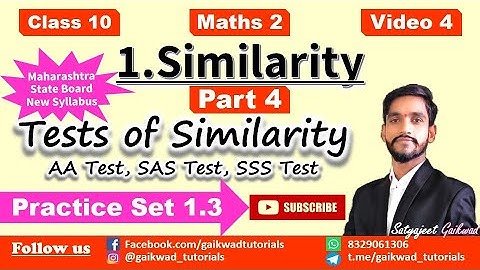 #Class10Geometry | Similarity | Practice set 1.3 | Tests of similarity | #SSCMaths |