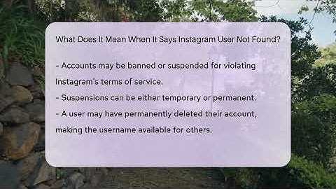 What Does It Mean When It Says Instagram User Not Found? - Everyday-Networking