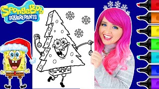 Coloring SpongeBob Christmas Tree Coloring Page | Ohuhu Paint Markers