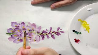 How to paint Wisteria with Traditional Chinese Watercolor