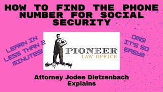How to Find the Phone Number for Social Security!