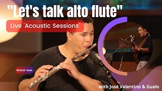 Jose Valentino talks and plays different styles of music on his alto flute chords