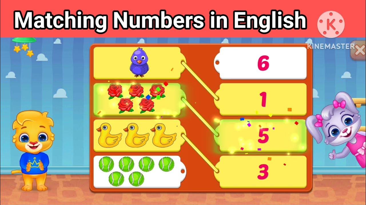 Matching numbers for kindergarten, counting for kids in English, Learn numbers in English. YouTube