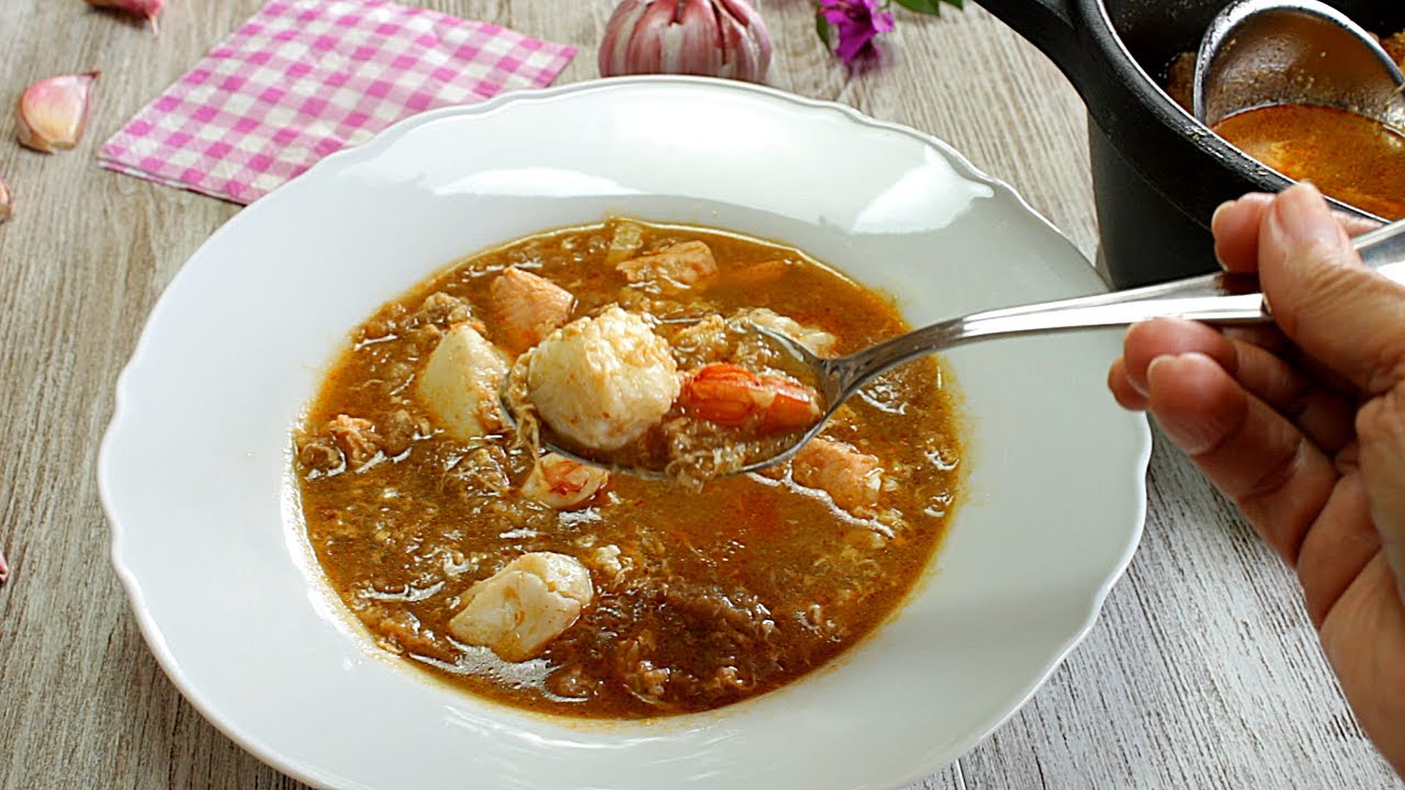 Sopa de Pescado al estilo Sopa Castellana o Sopa de ajo